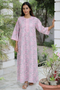 Bizzy Lizzy Full Sleeved Zip Kaftan In Floral Block Print