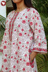 60’s Cotton Zipper Kaftan Full Sleeved In Floral Print