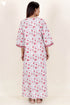60’s Cotton Zipper Kaftan Full Sleeved In Floral Print