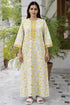 60’s Cotton Zipper Kaftan Full Sleeved In Floral Print