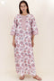 60’s Cotton Full Sleeved Kaftan In Floral Print
