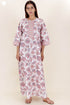60’s Cotton Full Sleeved Kaftan In Floral Print
