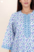 60’s Cotton Zipper Kaftan In Block Print