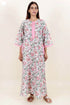 60’s Cotton Zipper Kaftan In Floral Print