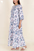 60’s Cotton Full Sleeved Kaftan In Floral Print
