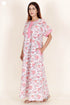 60’s Cotton Zipper Front Kaftan In Floral Print