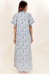 60’s Cotton Short Sleeve Kaftan In FloralPrint