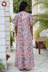 60’s Cotton V-neck Kaftan In Floral Print