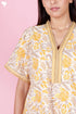 60’s Cotton Short Sleeve Kaftan In Floral Print