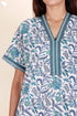 60’s Cotton Short Sleeve Kaftan In Floral Print