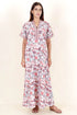 60’s Cotton Short Sleeve Kaftan In Floral Print