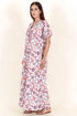 60’s Cotton Short Sleeve Kaftan In Floral Print