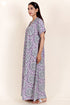 60’s Cotton Short Sleeve Kaftan In Floral Block Print