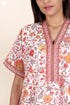 60’s Cotton V-neck Kaftan In Floral Print