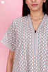60’s Cotton Short Sleeve Kaftan In Floral Print
