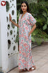 60’s Cotton Full Sleeved Kaftan In Floral Print