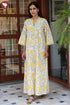 60’s Cotton Full Sleeved Kaftan In Floral Print