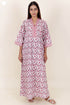 60’s Cotton Full Sleeved Kaftan In Floral Print