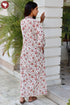 60’s Cotton Full Sleeved Kaftan In Floral Print