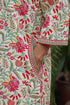 60’s Cotton V-Neck Full Sleeve Kaftan In Floral Print