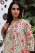 60’s Cotton V-Neck Full Sleeve Kaftan In Floral Print