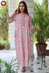 60’s Cotton Full Sleeved Kaftan In Floral Print
