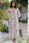 60’s Cotton V-Neck Sleeved Kaftan In Floral Print