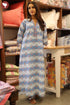 60’s Cotton Full Sleeved Kaftan In Graphic Print