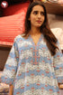 60’s Cotton Full Sleeved Kaftan In Graphic Print