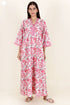 60’s Cotton Full Sleeved Kaftan In Floral Print