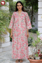 60’s Cotton Full Sleeved Kaftan In Floral Print