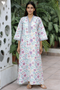 60’s Cotton Full Sleeved Kaftan In Floral Print
