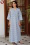 60’s Cotton Full Sleeved Kaftan In Floral Print