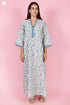60’s Cotton Full Sleeved Kaftan In Floral Print
