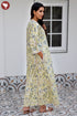 60’s Cotton Full Sleeved Kaftan In Floral Print