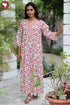 60’s Cotton Full Sleeved Kaftan In Floral Print