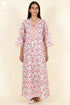 60’s Cotton Full Sleeved Kaftan In Floral Print