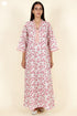 60’s Cotton Full Sleeved Kaftan In Floral Print