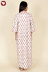 60’s Cotton V-Neck Full Sleeve Kaftan In Floral Print