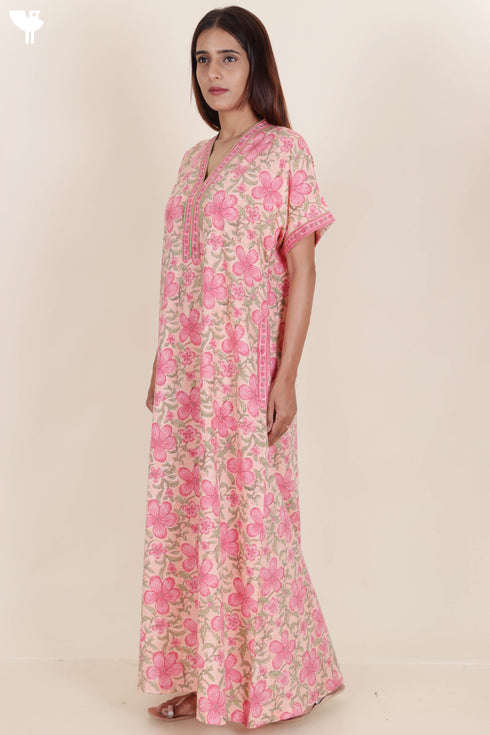 Bizzy Lizzy Kaftan in Floral Block Print