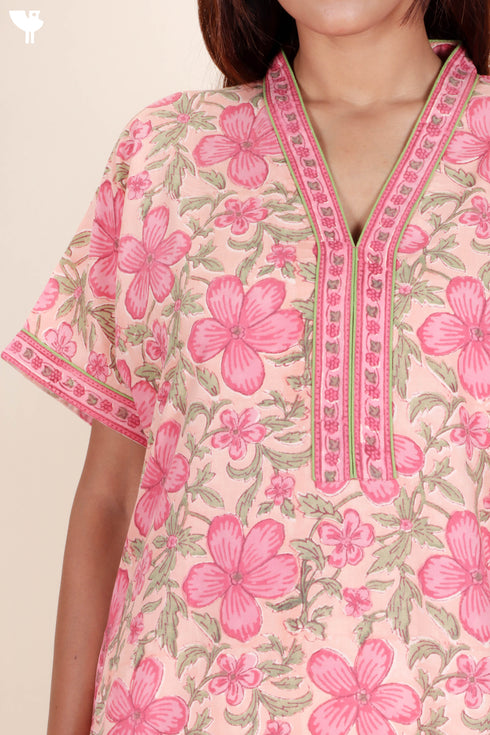 Bizzy Lizzy Kaftan in Floral Block Print