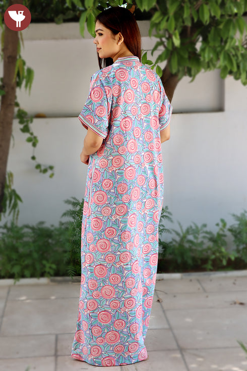 Bizzy Lizzy Half Sleeved Kaftan in Block Print