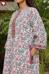 60’s Cotton Zipper Kaftan Full Sleeved In Floral Print