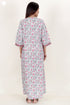 60’s Cotton Zipper Kaftan Full Sleeved In Floral Print