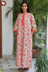 60s Cotton Zipper Front Kaftan In Floral Print