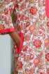 60s Cotton Zipper Front Kaftan In Floral Print