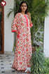 60s Cotton Zipper Front Kaftan In Floral Print