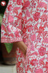 60s Cotton Zipper Front Kaftan In Floral Print