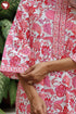 60s Cotton Zipper Front Kaftan In Floral Print