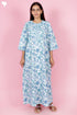 60s Cotton Zipper Front Kaftan In Floral Print